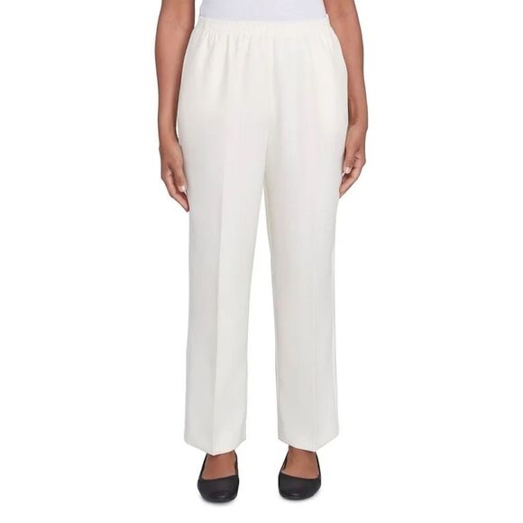 Alfred Dunner Women's Plus Size Straight-Leg Pants White Size 20W - Picture 2 of 6